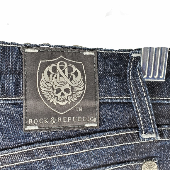 Rock & Republic Dark Blue Jeans Nirvana Bootcut Sz 27 - Picture 7 of 9